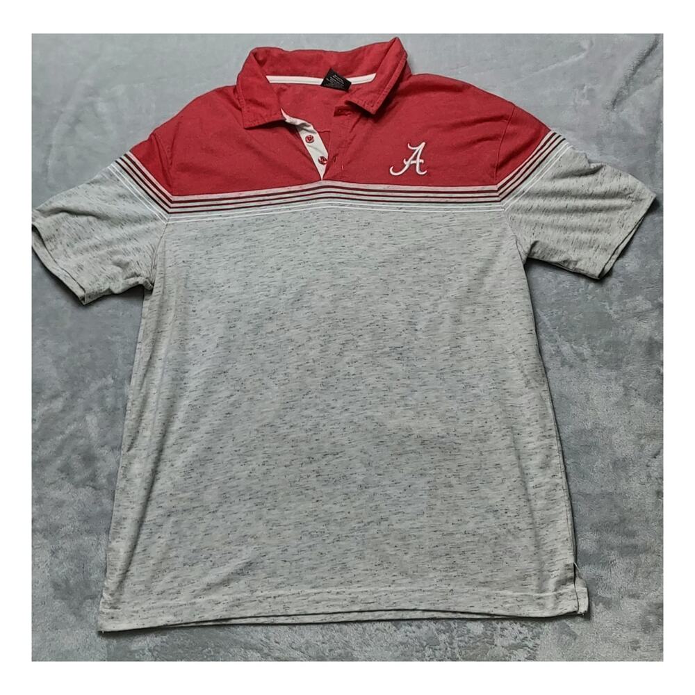 Colosseum Mens XL Red and Grey Alabama Crimson Tide Team Polo